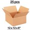 25 pcs Corrugated Boxes for Shipping Storage Large Square Durable C Flute Packaging 12 x 12 x 6 inch